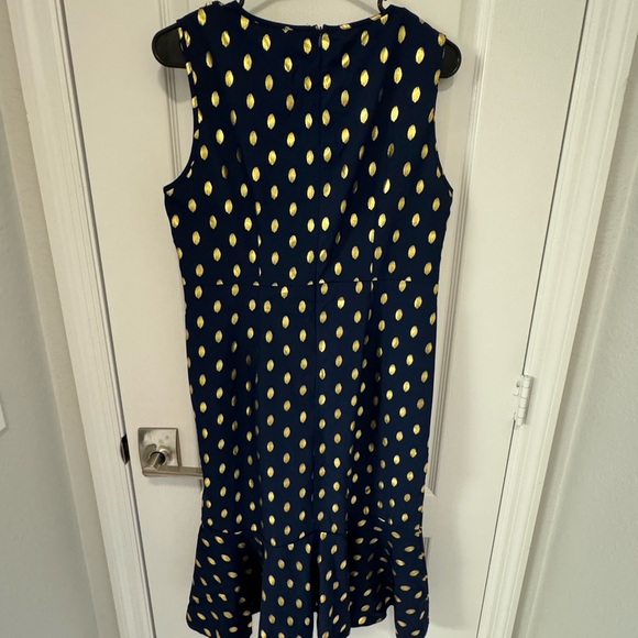 SHEIN Clasi Gold Dot Print Ruffle Hem Dress size large - Picture 7 of 8